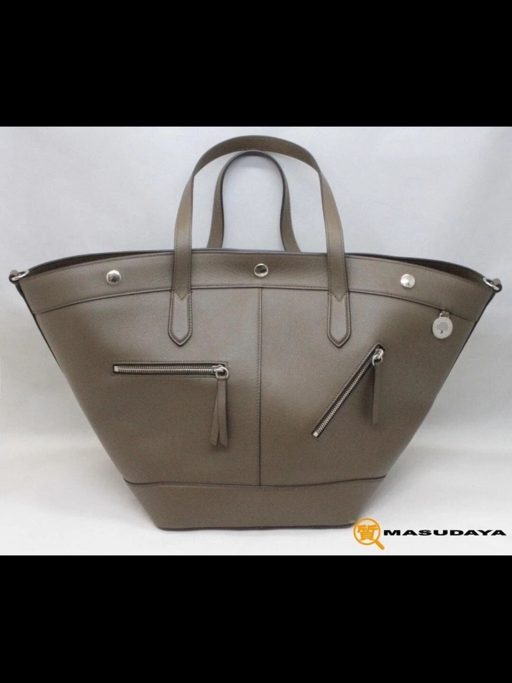 Mulberry Taupe Pebbled Leather Tote